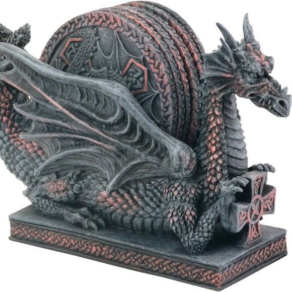 Dragon Cup/Plate Coasters Collectible Home Decoration w/ 6 Coasters - Picture 1 of 1